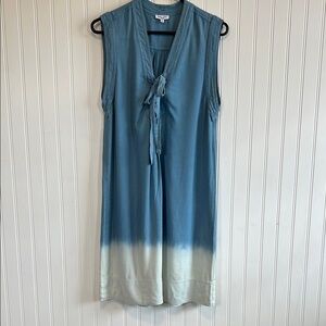 Splendid dress women swim cover up sleeveless blue ambre effect small